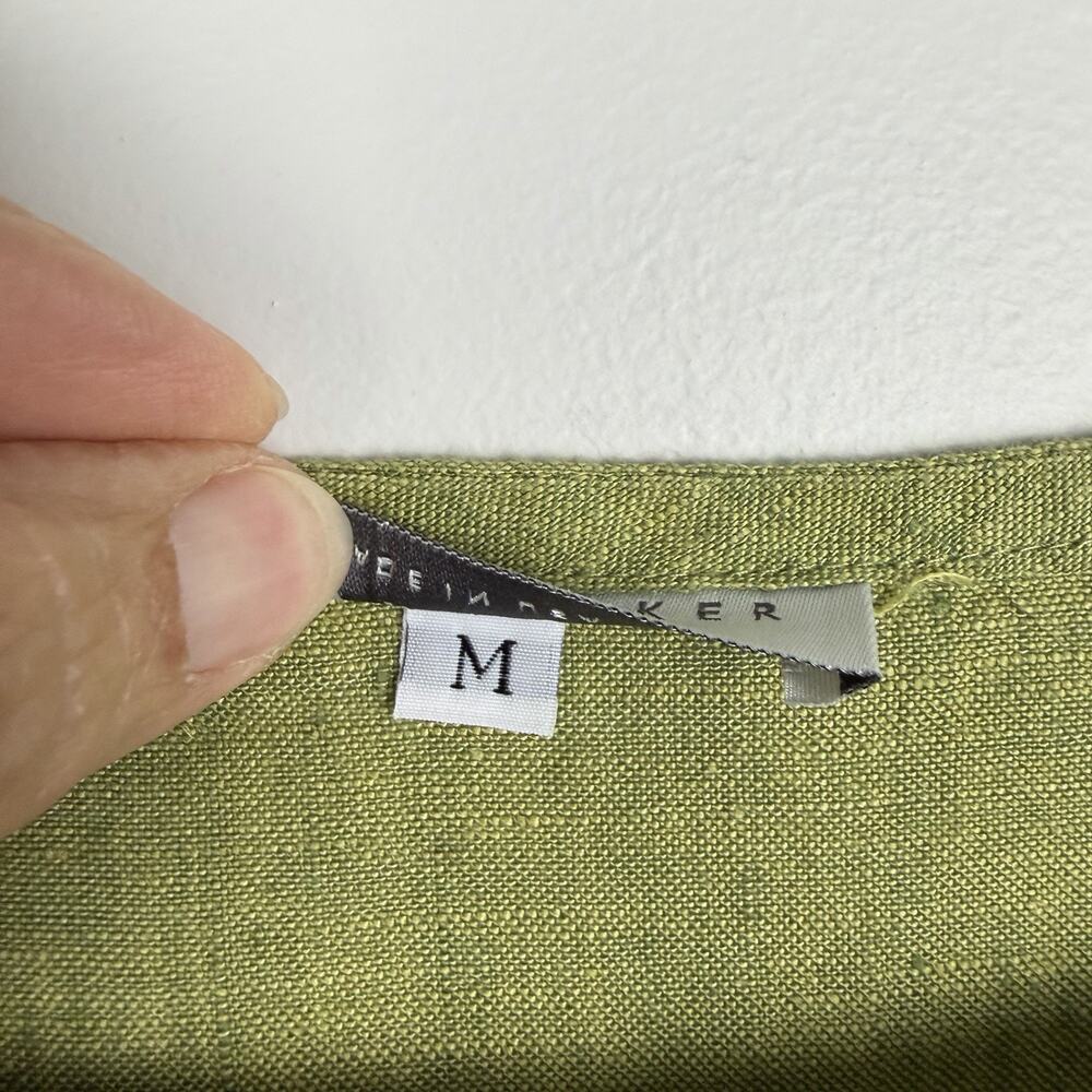 Bryn Walker 100% Linen Maxi Dress Women M Olive Oversized Minimalist Lagenlook - Picture 4 of 8